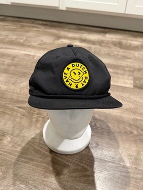 Dutch Bros Hat Have a Dutch Day Smiley Face Snapback Baseball Cap Flat Brim